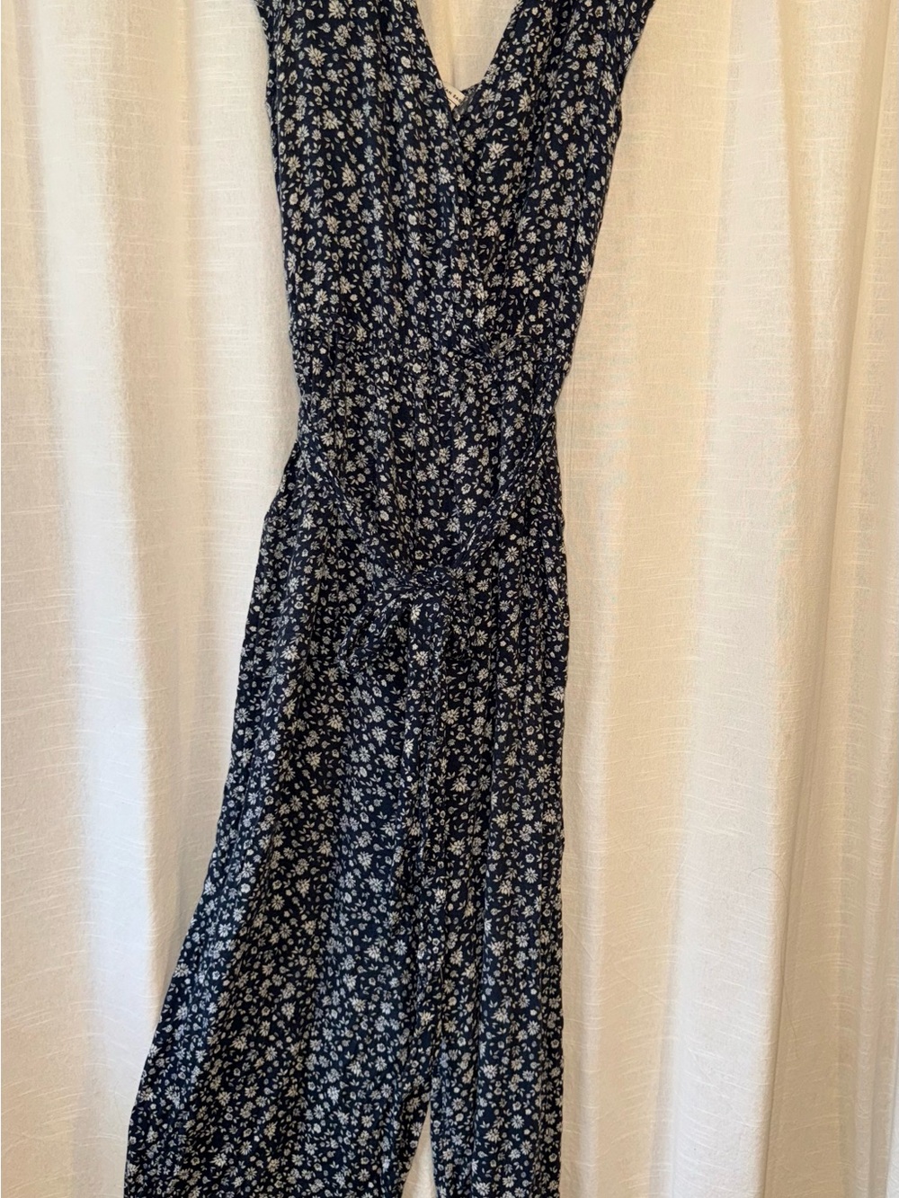 Floral V-Neck Navy Blue Women’s Romper